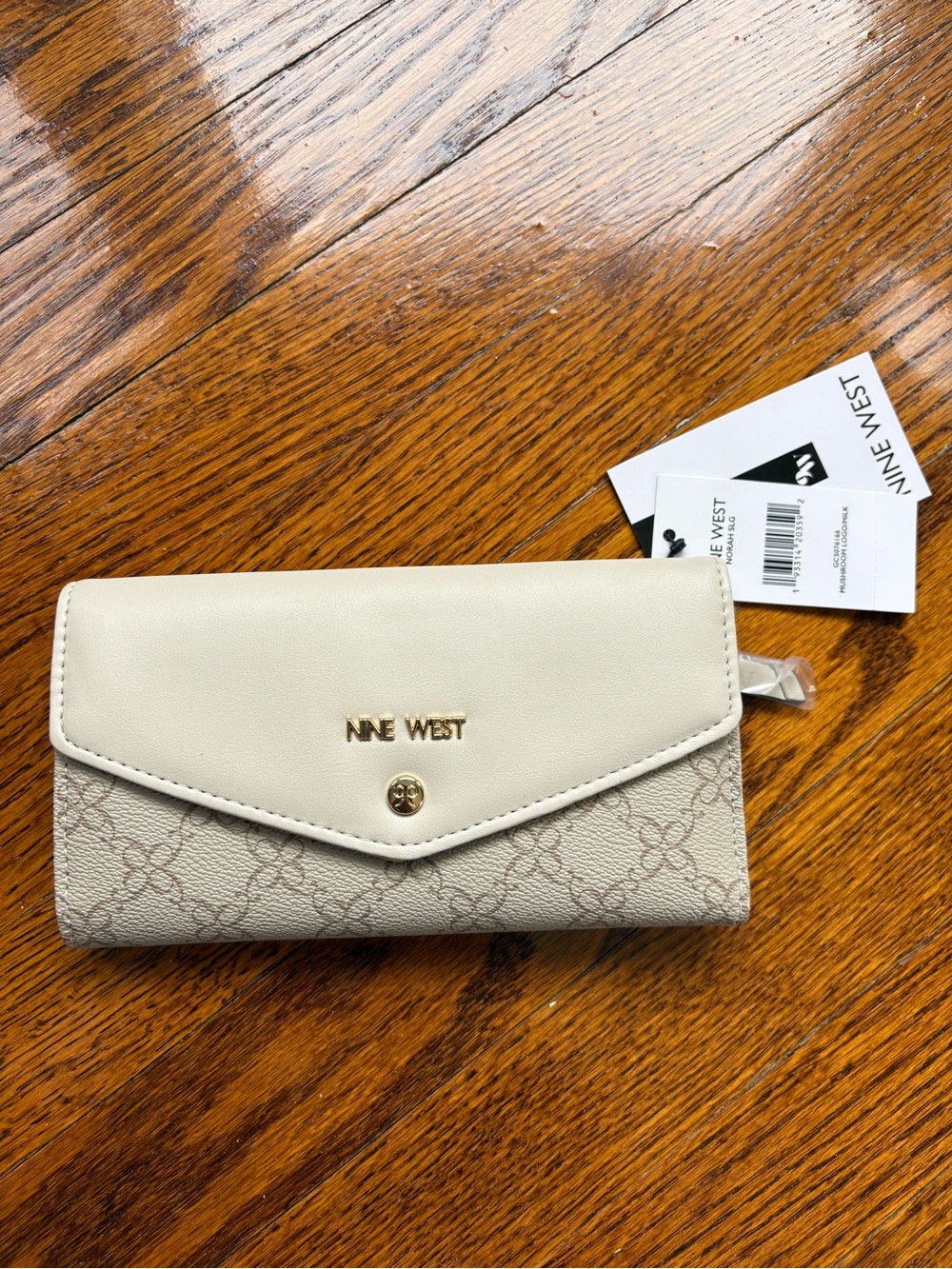Nine West Cream Envelope Wallet - Neutral Patterned Women's Wallet